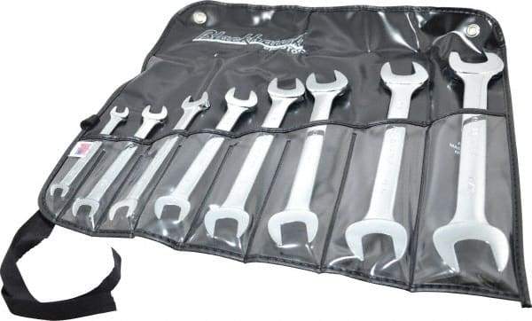 Blackhawk by Proto - 8 Piece, 1/4" to 1", Open End Wrench Set - Inch Measurement Standard, Full Polish Finish, Comes in Vinyl Roll - Makers Industrial Supply