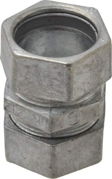 Thomas & Betts - 3/4" Trade, Die Cast Zinc Compression EMT Conduit Coupling - Noninsulated - Makers Industrial Supply