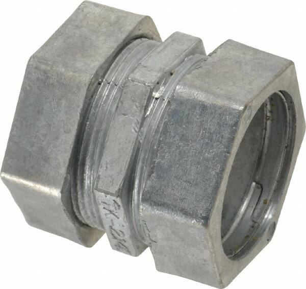 Thomas & Betts - 1-1/4" Trade, Die Cast Zinc Compression EMT Conduit Coupling - Noninsulated - Makers Industrial Supply