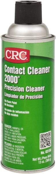 CRC - 13 Ounce Aerosol Contact Cleaner - 30,800 Volt Dielectric Strength, Nonflammable, Food Grade - Makers Industrial Supply