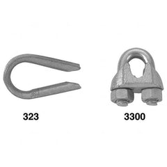 Campbell - Wire Rope Hardware & Accessories Type: Wire Rope Thimble Clip For Rope Diameter: 1/8 (Inch) - Makers Industrial Supply