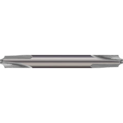 Micro 100 - Corner Rounding End Mills; Material: Solid Carbide ; Single or Double End: Double ; Radius (Inch): 1/16 ; Radius (Decimal Inch): 0.0625 ; Mill Diameter (Inch): 3/16 ; Mill Diameter (Decimal Inch): 0.1875 - Exact Industrial Supply