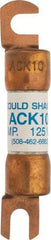 Ferraz Shawmut - 10 Amp Time Delay Round Forklift & Truck Fuse - 125VAC, 125VDC, 3.07" Long x 0.5" Wide, Bussman ACK10, Ferraz Shawmut ACK10 - Makers Industrial Supply