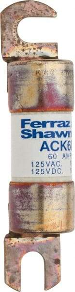 Ferraz Shawmut - 60 Amp Time Delay Round Forklift & Truck Fuse - 125VAC, 125VDC, 3.74" Long x 0.75" Wide, Bussman ACK60, Ferraz Shawmut ACK60 - Makers Industrial Supply