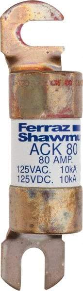 Ferraz Shawmut - 80 Amp Time Delay Round Forklift & Truck Fuse - 125VAC, 125VDC, 4.46" Long x 1" Wide, Bussman ACK80, Ferraz Shawmut ACK80 - Makers Industrial Supply