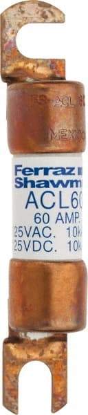 Ferraz Shawmut - 60 Amp General Purpose Round Forklift & Truck Fuse - 125VAC, 125VDC, 3.07" Long x 0.5" Wide, Bussman ACL60, Ferraz Shawmut ACL60 - Makers Industrial Supply