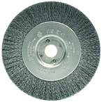 4" Diameter - 3/8-1/2" Arbor Hole - Crimped Stainless Straight Wheel - Makers Industrial Supply