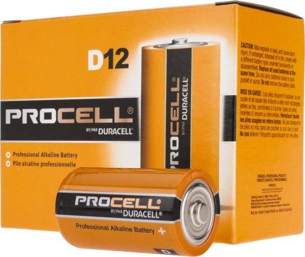 Duracell - Size D, Alkaline, Standard Battery - 1.5 Volts, Flat Terminal, LR20, ANSI, IEC Regulated - Makers Industrial Supply