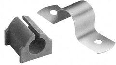 ZSI - 1-3/4" Tube, Grade 304 Stainless Steel, Tube Strap with Cushion - 2 Mounting Holes - Makers Industrial Supply