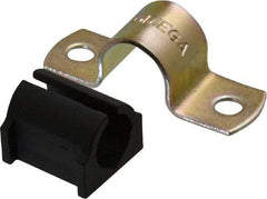 ZSI - 1/2" Tube, Steel, Zinc Plated Tube Strap with Cushion - 2 Mounting Holes - Makers Industrial Supply