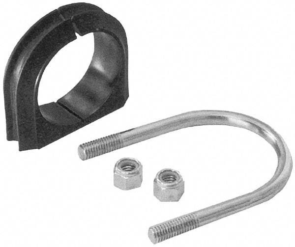 ZSI - 1" Pipe, Steel U Bolt Clamp with Cushion - Electro Galvanized, 1/2" Panel Thickness - Makers Industrial Supply