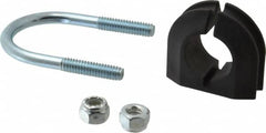 ZSI - 1/2" Pipe, Steel U Bolt Clamp with Cushion - Electro Galvanized, 1/2" Panel Thickness - Makers Industrial Supply