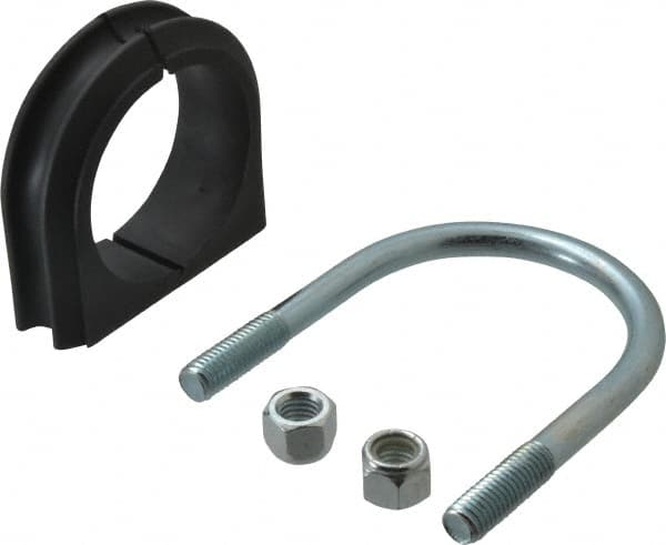 ZSI - 2-1/2" Pipe, Steel U Bolt Clamp with Cushion - Electro Galvanized, 1" Panel Thickness - Makers Industrial Supply