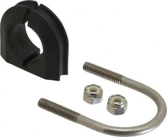 ZSI - 3/4" Pipe, Grade 316 Stainless Steel U Bolt Clamp with Cushion - 1/2" Panel Thickness - Makers Industrial Supply