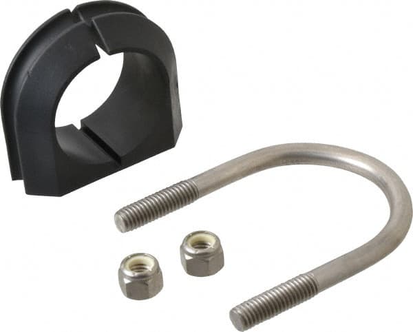 ZSI - 1-1/2" Pipe, Grade 316 Stainless Steel U Bolt Clamp with Cushion - 3/4" Panel Thickness - Makers Industrial Supply