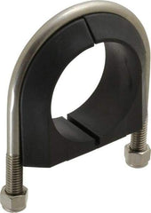 ZSI - 2" Pipe, Grade 316 Stainless Steel U Bolt Clamp with Cushion - 3/4" Panel Thickness - Makers Industrial Supply