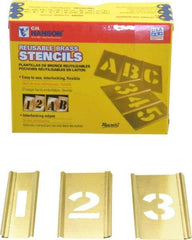 C.H. Hanson - 15 Piece, 1 Inch Character Size, Brass Stencil - Contains Figure Set - Makers Industrial Supply