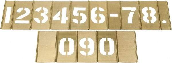 C.H. Hanson - 15 Piece, 2-1/2 Inch Character Size, Brass Stencil - Contains Figure Set - Makers Industrial Supply