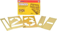 C.H. Hanson - 14 Piece, 6 Inch Character Size, Brass Stencil - Contains Figure Set - Makers Industrial Supply