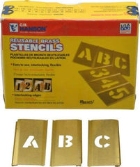 C.H. Hanson - 33 Piece, 1/2 Inch Character Size, Brass Stencil - Contains Letter Set - Makers Industrial Supply