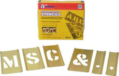 C.H. Hanson - 33 Piece, 2 Inch Character Size, Brass Stencil - Contains Letter Set - Makers Industrial Supply