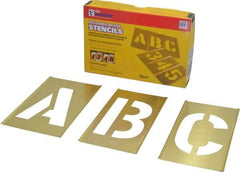 C.H. Hanson - 33 Piece, 4 Inch Character Size, Brass Stencil - Contains Letter Set - Makers Industrial Supply