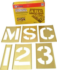 C.H. Hanson - 92 Piece, 5 Inch Character Size, Brass Stencil - Contains Three A Fonts - Makers Industrial Supply