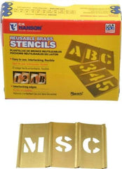 C.H. Hanson - 45 Piece, 3/4 Inch Character Size, Brass Stencil - Makers Industrial Supply