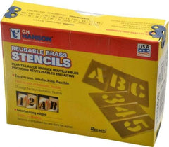 C.H. Hanson - 45 Piece, 1 Inch Character Size, Brass Stencil - Makers Industrial Supply