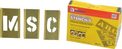 C.H. Hanson - 45 Piece, 1-1/2 Inch Character Size, Brass Stencil - Makers Industrial Supply