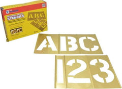 C.H. Hanson - 45 Piece, 5 Inch Character Size, Brass Stencil - Makers Industrial Supply