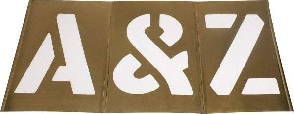 C.H. Hanson - 33 Piece, 12 Inch Character Size, Brass Stencil - Contains Letters - Makers Industrial Supply