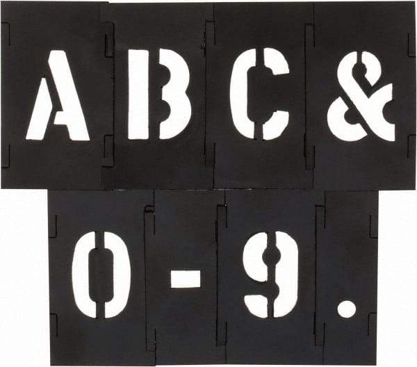 C.H. Hanson - 1 Inch Characters, PVC Plastic Stencil Set - 138 Pieces - Makers Industrial Supply