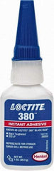 Loctite - 1 oz Bottle Black Instant Adhesive - Series 380, 90 sec Fixture Time, 24 hr Full Cure Time, Bonds to Metal, Plastic & Rubber - Makers Industrial Supply