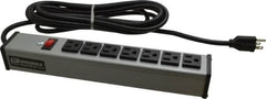 Wiremold - 7 Outlets, 120 Volts, 15 Amps, 15' Cord, Power Outlet Strip - Free Hanging Mount, 5-15 NEMA Configuration, 13" Strip, cULus Listed - Makers Industrial Supply