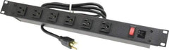 Wiremold - 6 Outlets, 120 Volts, 15 Amps, 6' Cord, Power Outlet Strip - Rack Mount, 6 Front NEMA Configuration - Makers Industrial Supply