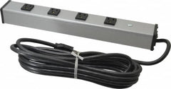 Wiremold - 4 Outlets, 120 Volts, 15 Amps, 15' Cord, Power Outlet Strip - Free Hanging Mount, 5-15 NEMA Configuration, 16" Strip, cULus Listed - Makers Industrial Supply