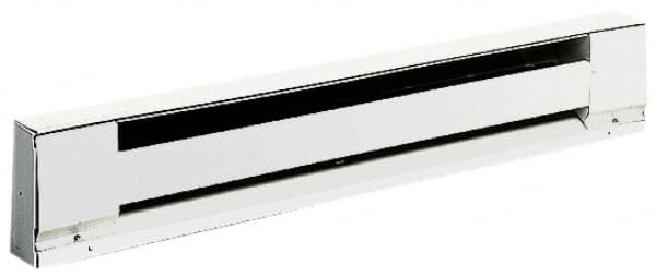 TPI - 36" Long, 240 Volt, 600/450 Watt, 2040/1530 BTU, Electric Baseboard Heater - Stainless Steel Element, Aluminum Fins, White - Makers Industrial Supply