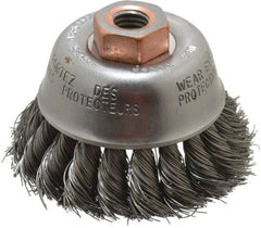 Osborn - 2-3/4" Diam, 1/2-13 Threaded Arbor, Steel Fill Cup Brush - 0.014 Wire Diam, 14,000 Max RPM - Makers Industrial Supply