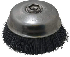 Osborn - 4" Diam, 5/8-11 Threaded Arbor Straight Wire Silicon Carbide Cup Brush - Extra Fine Grade, 1-1/2" Trim Length, 6,000 Max RPM - Makers Industrial Supply