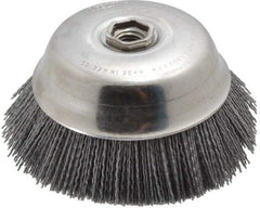 Osborn - 6" Diam, 5/8-11 Threaded Arbor Straight Wire Silicon Carbide Cup Brush - Medium Grade, 1-1/2" Trim Length, 6,000 Max RPM - Makers Industrial Supply