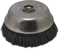 Osborn - 6" Diam, 5/8-11 Threaded Arbor Straight Wire Silicon Carbide Cup Brush - Extra Fine Grade, 1-1/2" Trim Length, 6,000 Max RPM - Makers Industrial Supply