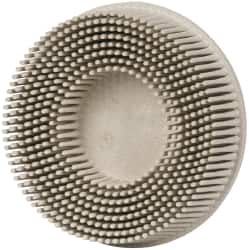 3M - 3" 120 Grit Ceramic Tapered Disc Brush - Fine Grade, Type R Quick Change Connector, 5/8" Trim Length - Makers Industrial Supply