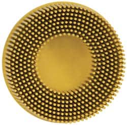 3M - 3" 80 Grit Ceramic Tapered Disc Brush - Medium Grade, Type R Quick Change Connector, 5/8" Trim Length - Makers Industrial Supply
