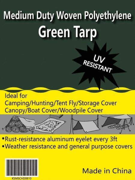 Value Collection - 60' Long x 40' Wide Polyethylene Tarp & Dust Cover - Green, 9 to 10 mil Thickness - Makers Industrial Supply