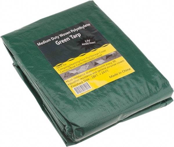 Value Collection - 24' Long x 18' Wide Polyethylene Tarp & Dust Cover - Green, 9 to 10 mil Thickness - Makers Industrial Supply