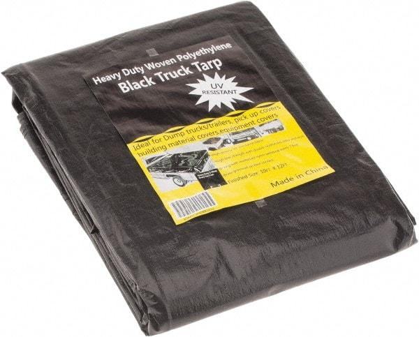 Value Collection - 12' Long x 10' Wide Polyethylene Tarp & Dust Cover - Black, Grommet, 11 to 12 mil Thickness - Makers Industrial Supply