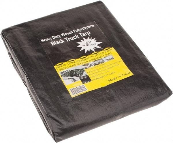 Value Collection - 16' Long x 12' Wide Polyethylene Tarp & Dust Cover - Black, Grommet, 11 to 12 mil Thickness - Makers Industrial Supply