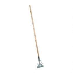 Rubbermaid - 60" Wood Quick Connect Mop Handle - 15/16" Handle Diam, Steel Connector, Use with Wet Mops - Makers Industrial Supply