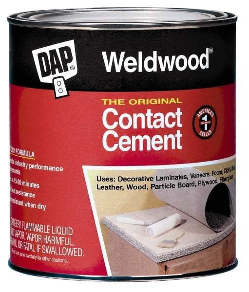 DAP - 1 Gal Can Tan Contact Adhesive - 15 min Working Time, Bonds to Cardboard, Concrete, Metal, Paper, Particle Board, Rubber & Wood - Makers Industrial Supply